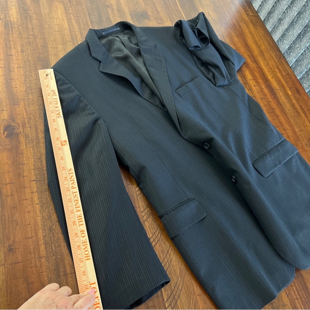 Burberry London United Blazer 100% Wool 48R Pinstripes Black Model HBS40 - Picture 11 of 11